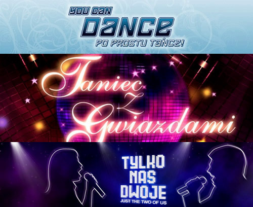 Logotypy programów You Can Dance, Taniec z Gwiazdami, Śpiewaj i walcz