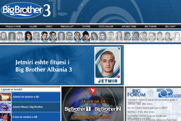 Strona internetowa albańskiego Big Brohera | Foto: bigbrother.top-channel.tv