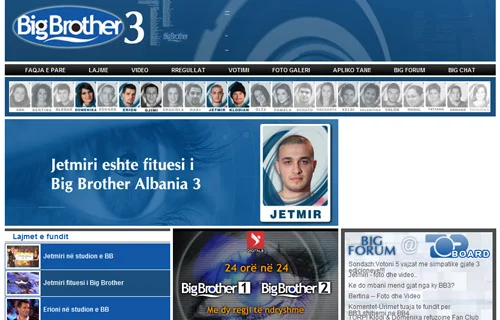 Strona internetowa albańskiego Big Brohera | Foto: bigbrother.top-channel.tv