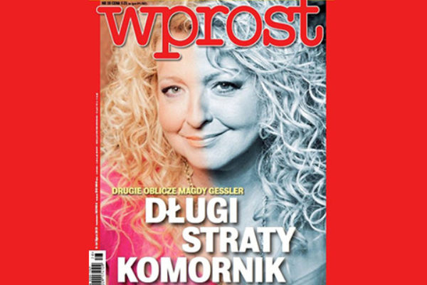 Magda Gessler na okładce tygodnika Wprost