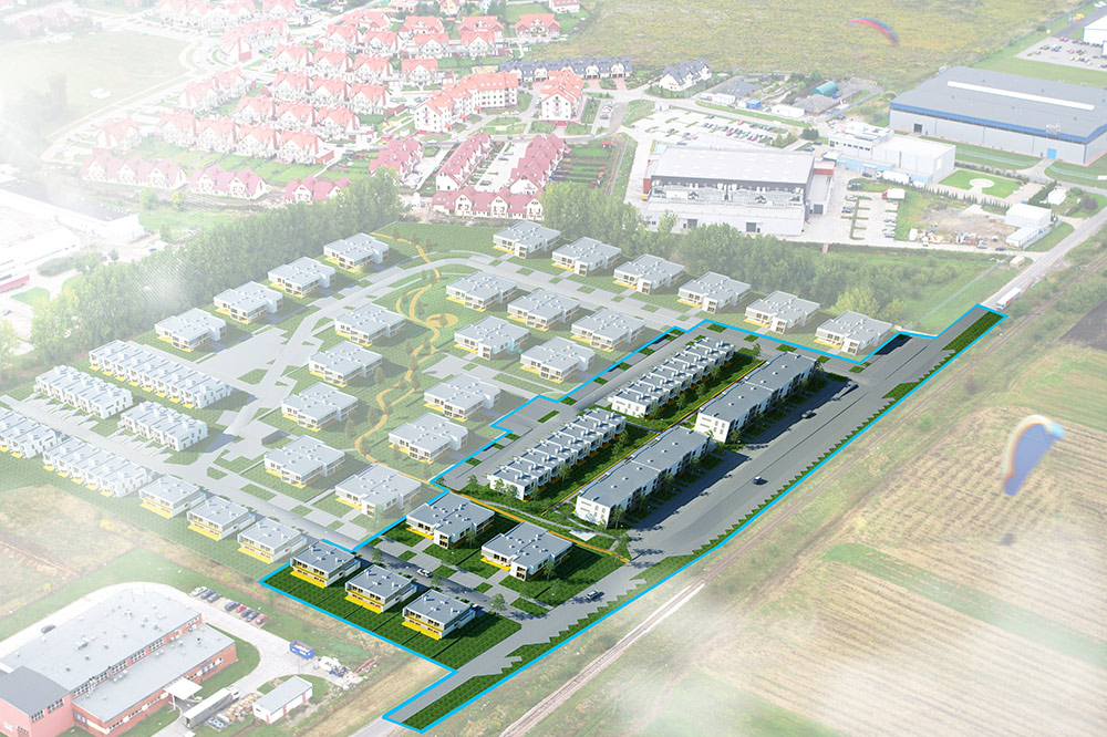 Plan kompleksu mieszkalnego, który stanie na miejscu Domu Wielkiego Brata w Bielanach Wrocławskich | fot. ATM Inwestycje